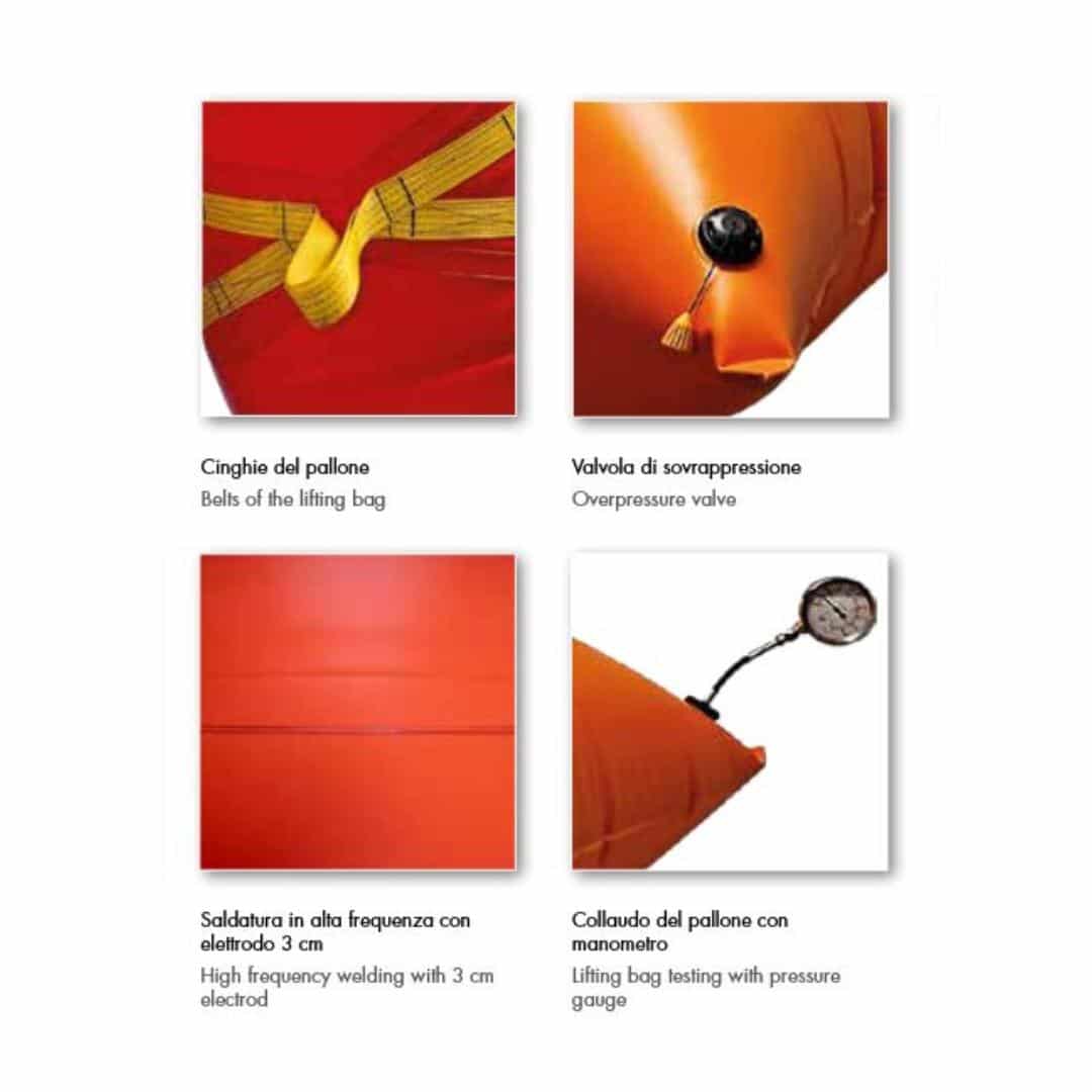 BDK Pallone di sollevamento chiuso a “CUSINO” da 500 kg fino a 2.000 kg