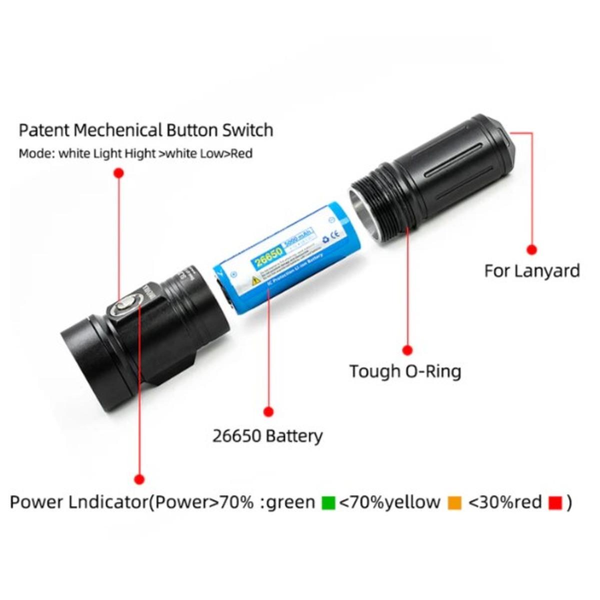 ILLUMINATORE BEST DIVERS VIDEO LIGHT SL20 DIVE VOLK 2000 LUMEN