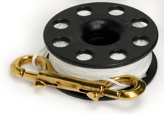 MULINELLO BEST DIVERS FINGER REEL CON SAGOLA 15 MT E MOSCHETTONE IN OTTONE