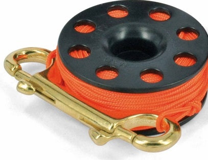 MULINELLO BEST DIVERS FINGER REEL CON SAGOLA 15 MT E MOSCHETTONE IN OTTONE